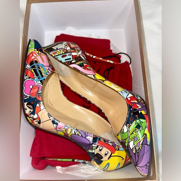 Christian Louboutin Pigalle Follies 100 Patent Super Loubi Multi Heel Pump 37 - Picture 6 of 7